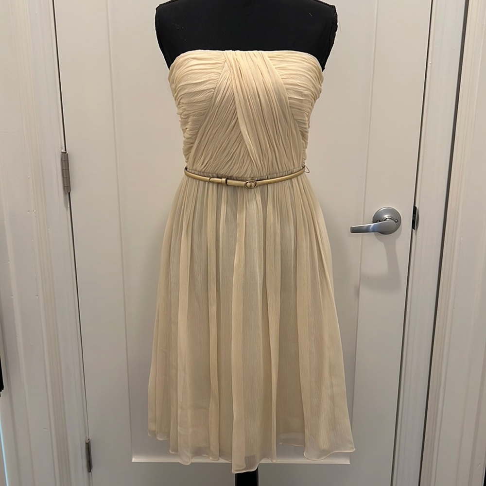 Donna Morgan strapless chiffon dress